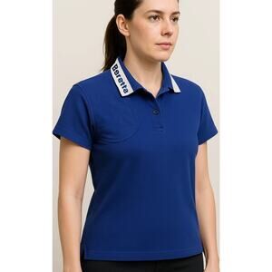 Lady Beretta Women’s Polo Shooting Shirt Royal Blue Size Medium Padded Shoulder